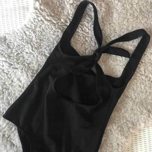 🚨SOLD🚨NWOT Black Free People Tie Bodysuit - Picture 3 of 4